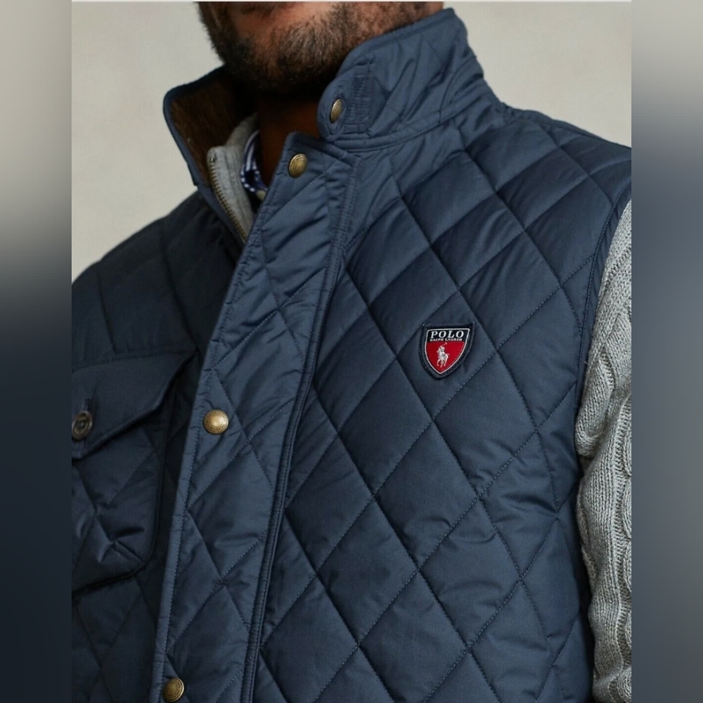NWT POLO RALPH LAUREN Water Repellant Quilted Vest Navy - Picture 3 of 6